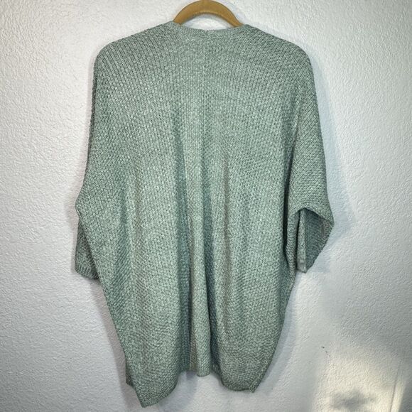 Natural Refletions Cardigan Green Open Knit 3/4 Sleeve Pockets Women S NEW - Picture 2 of 7